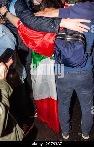 London, England. 11. Juli 2021. Italienische Fans Nach Dem Euro-Sieg. Quelle: Stefan Weil/Alamy Live News Stockfoto