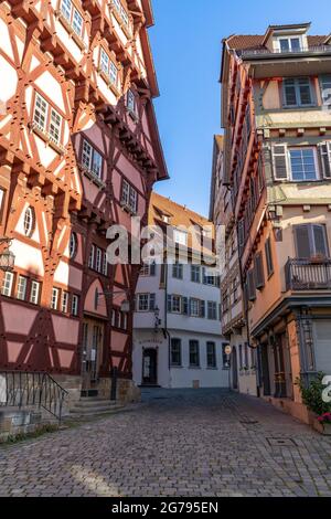 Europa, Deutschland, Baden-Württemberg, Esslingen, Fachwerkhäuser in der Altstadt von Esslingen Stockfoto