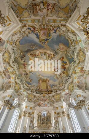 Deutschland, Bayern, Steingaden, Wieskirche, Innenaufnahme, Unesco-Weltkulturerbe Stockfoto