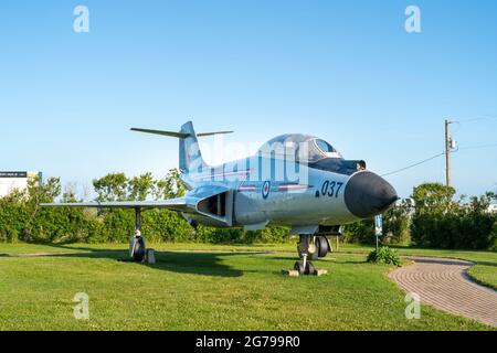 CF-101 Voodoo-Flugzeug im Air Force Heritage Park in Summerside, Prince Edward Island, Kanada. Stockfoto