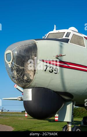 CP-107 Argus-Flugzeug im Air Force Heritage Park in Summerside, Prince Edward Island, Kanada. Stockfoto