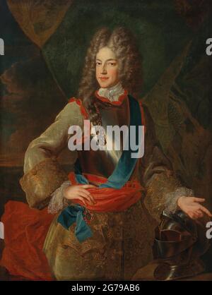 Porträt des Prinzen James Francis Edward Stuart (1688-1766), der den Spitznamen Old Pretender trägt. Museum: PRIVATE SAMMLUNG. AUTOR: ALEXIS SIMON BELLE. Stockfoto
