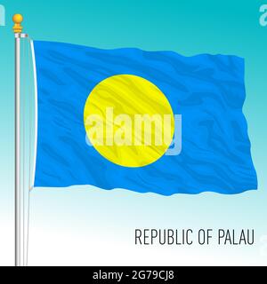 Palau Inseln offizielle Nationalflagge, ozeanien, Vektorgrafik Stock Vektor