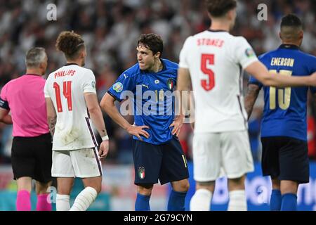 London, Großbritannien. Juli 2021. Federico CHIESA (ITA). Finale, Spiel M51, Italien (ITA) - England (eng) am 07/11/2021 in London/Wembley Stadium. Fußball Euro 2020 von 11.06.2021-11.07.2021. Foto; Marvin Guengoer/GES/Pool via Sven Simon Fotoagentur GmbH & Co. Pressefoto KG # Prinzessin-Luise-Str. 41 # 45479 M uelheim/R uhr # Tel 0208/9413250 # Fax. 0208/9413260 # GLS Bank # BLZ 430 609 67 # Konto 4030 025 100 # IBAN DE75 4306 0967 4030 0251 00 # BIC GENODEM1GLS # www.svensimon.net. Quelle: dpa picture Alliance/Alamy Live News Stockfoto