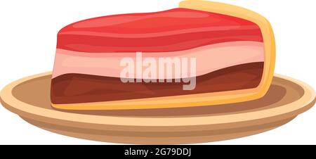 Gelee Kuchen Symbol Cartoon-Vektor. Kuchen mit roter Erdbeere. Süßer Käsekuchen Stock Vektor