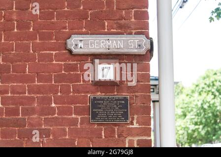 <ay Tyler Moore House, Shepherdstown, West Virginia Stockfoto