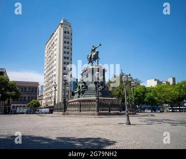 Statue von Dom Pedro I, auf dem Tiradentes Platz im Zentrum der Stadt Rio de Janeiro, Brasilien Stockfoto