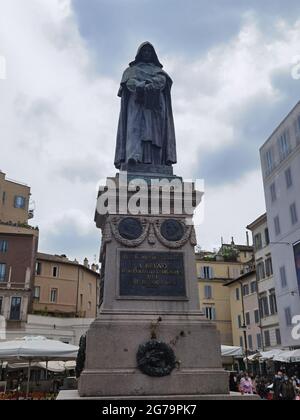 Giordano Bruno Statue in Rom Stockfoto