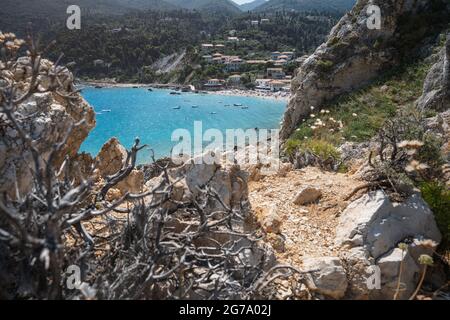 Agios Nikitas auf der Insel Lefkas in Griechenland Stockfoto