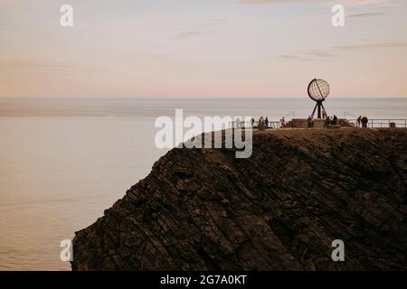 Globe, Nordkapp, Finnmark, Norwegen Stockfoto