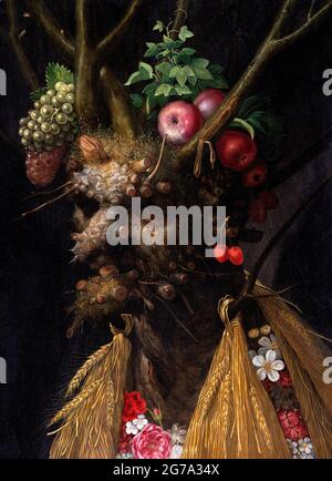 Vier Jahreszeiten in einem Kopf von Giuseppe Arcimboldo (c.1527-1593), Öl auf Holz, c.1590 Stockfoto