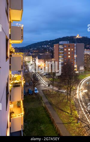 Deutschland, Baden-Württemberg, Karlsruhe, Durlach, Blick auf den Turmberg. Stockfoto