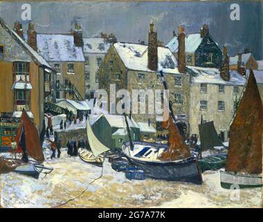 Richard Hayley Lever Kunstwerk mit dem Titel Winter in St Ives Stockfoto