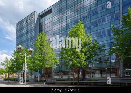 Deutschland, Oberhausen, Oberhausen-Sterkrade, Ruhrgebiet, Niederrhein, Rheinland, Nordrhein-Westfalen, Nordrhein-Westfalen, Technisches Rathaus, ehemals Verwaltungsgebäude der Gutehoffnungshütte und MAN GHH Stockfoto