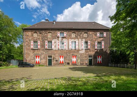 Deutschland, Oberhausen, Oberhausen-Holten, Ruhrgebiet, Niederrhein, Rheinland, Nordrhein-Westfalen, Nordrhein-Westfalen, Kastell Holten, Schloss Holten, Ehemalige Wasserburg, Mittelalter Stockfoto