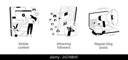 Content Marketing Service abstrakte Konzept Vektor Illustrationen. Stock Vektor