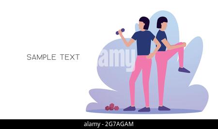 Gymnastik Vektor-Vorlage für Poster und Banner mit Kopierplatz Stock Vektor