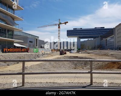 Baustelle im Werksviertel in München Stockfoto