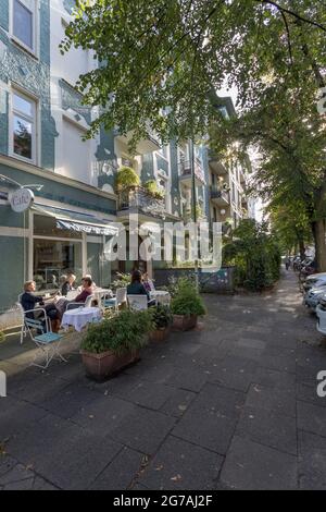 Straßenszene in Eppendorf, Hamburger Stadtteil Stockfoto