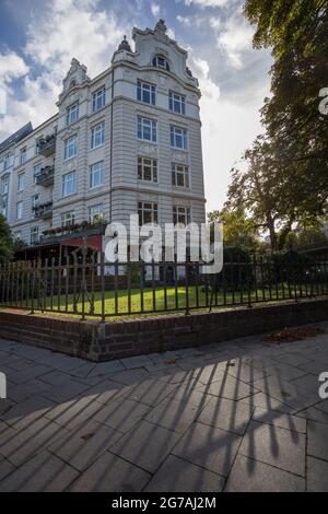 Straßenszene in Eppendorf, Hamburger Stadtteil Stockfoto