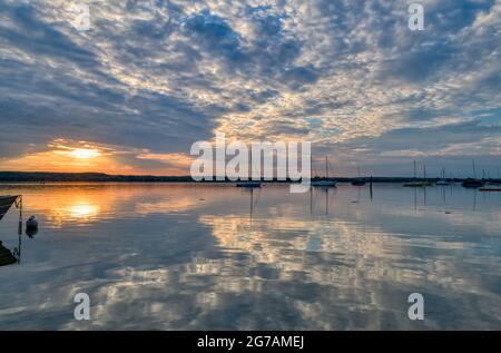 Bootshaus in Inning am Ammersee, Kreis Starnberg, Oberbayern, Bayern, Deutschland, Europa Stockfoto