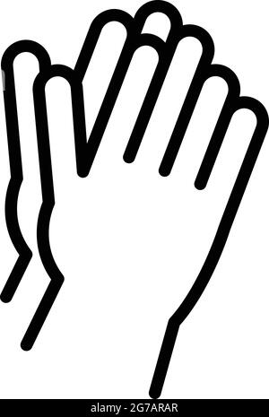 Concert Handclap Symbol Umriss Vektor. Ermutigen Sie das Klatschen der Hand. Finger Menschen Stock Vektor