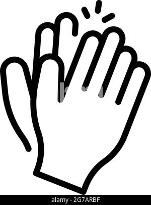 Umrissvektor für das Symbol „Handclap Sound“. Die Leute applaudieren. Öffentliche Unterstützung Stock Vektor