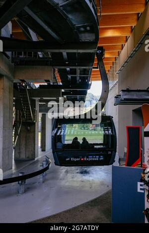 Eiger Express Seilbahn - Jungfrau Region - Schweizer Alpen, Grindelwald, Schweiz Stockfoto