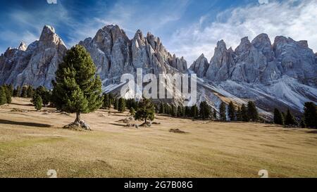 Geislerspitzen, Gschnargenhardtalm, Italien Stockfoto