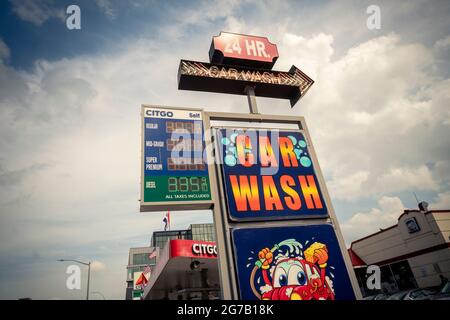 Eine Citgo-Tankstelle in Sunnyside, Queens in New York am Samstag, den 10. Juli 2021. (© Richard B. Levine) Stockfoto