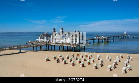 Sellin Pier auf der Insel Rügen an der Ostsee, Deutschland Stockfoto