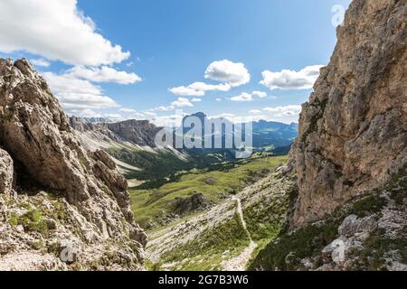 Langkofel / Col Raiser, Gröden, Italien Stockfoto