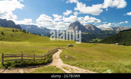 Langkofel / Col Raiser, Gröden, Italien Stockfoto