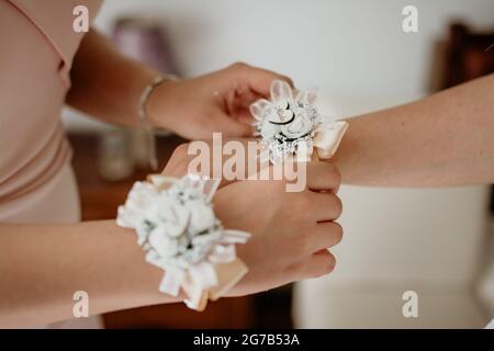 Hochzeitstag Details beautiufl Stockfoto