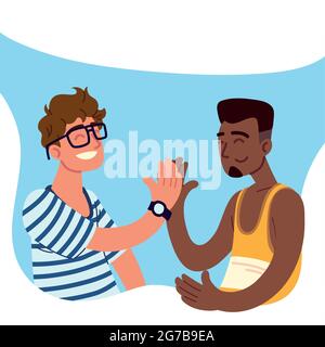 Männer klatschen in die Handflächen Stock Vektor