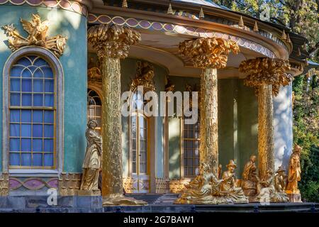 Chinesischer Pavillon im Park Sanssouci Potsdam Detail, Brandenburg, Deutschland Stockfoto