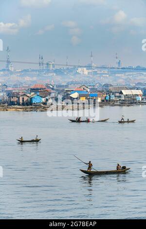 Maokoko Floating Market Lagos, Nigeria Stockfoto