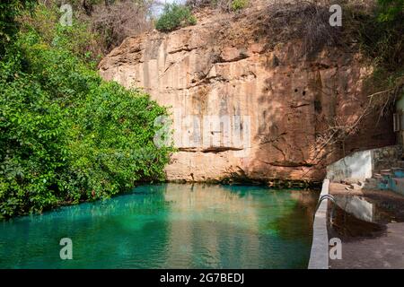 Türkisfarbene Wikki-Quellen, Yankari-Nationalpark, Ostnigeria Stockfoto