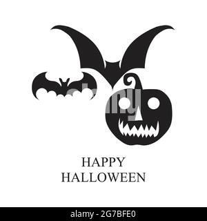 Halloween-Party, gezeichnet Halloween Kürbis Symbol, Logo-Design, Vektor-Illustration glücklich Hallowen Logo Vorlage Design. Vektorgrafik. Stock Vektor