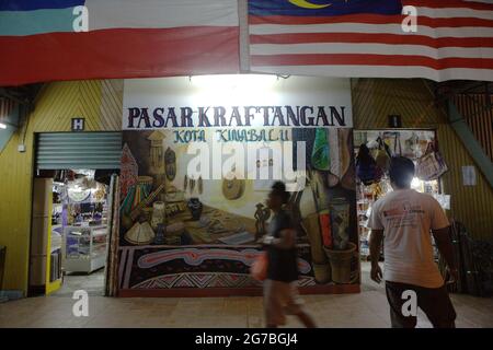 Handwerksmarkt in Kota Kinabalu, Sabah, Malaysia. Stockfoto