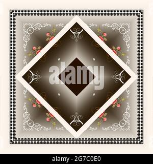 Mehrfarbige schöne Illustration Design für Beach Wear Kaftan und Schal. Druckbereite Konstruktion. Stockfoto
