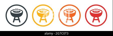 Symbole für den Grill. BBQ-Symbol und Grillwurst-Konzept. Stock Vektor