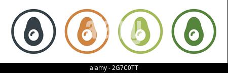 Avocado Obst Symbol Vektor-Illustration. Gesundes veganes Fruchtaufschnitt-Konzept. Stock Vektor