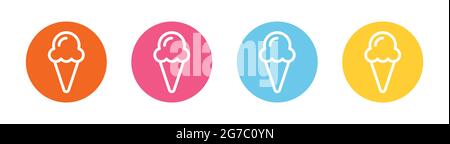 Eiscreme-Kegel mit einer Schaufel Symbol Vektorgrafik. Dessert für den Sommer Konzept. Stock Vektor