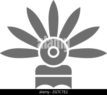 Vektor Karneval Kopfschmuck, festlicher Hut grau Symbol. Stock Vektor