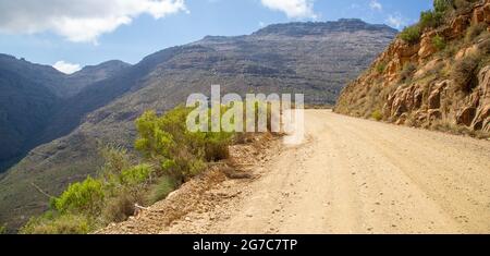 Auf dem Weg von Norden nach Süden in den Cederberg Mountains im westlichen Kap von Südafrika Stockfoto