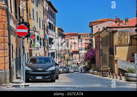 Straßen von Portoferraio auf der Insel Elba in Italien Stockfoto