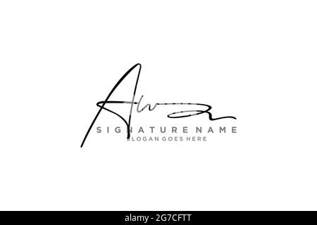 AW Letter Signature Logo Vorlage Elegantes Design Logo Zeichen Symbol Vorlage Vektor-Symbol Stock Vektor