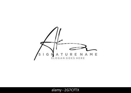 AK Brief Unterschrift Logo Vorlage Elegantes Design Logo Zeichen Symbol Vorlage Vektor-Symbol Stock Vektor