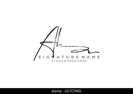 AH Buchstabe Unterschrift Logo Vorlage Elegantes Design Logo Zeichen Symbol Vorlage Vektor-Symbol Stock Vektor